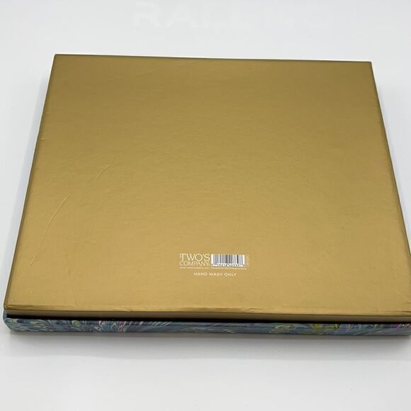 TWO’S COMPANY Marbleize Cheese Platter & Spreader - Picture 3 of 4